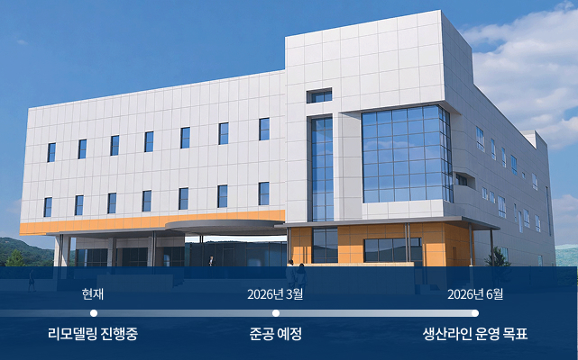 오창1공장 리모델링 (현재 리모델링 진행중 → 2026년 3월 준공 예정 → 2026년 6월 생산라인 운영 목표)